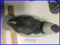 3 Decorative Solid Wood Ducks, Bufflehead, &2 Others, 2 With Glass Eyes