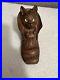 Antique Carved Wood Charming Cat Kitty in a Shoe Inkwell Glass Eyes Rheinfall