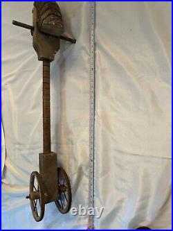 Antique Carved Wood Stick Hobby Horse-glass eyes- a collector's item