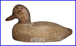 Antique Duck Decoy Wood Glass Eye Game Bird Water Fowl Midwest Rustic Decor