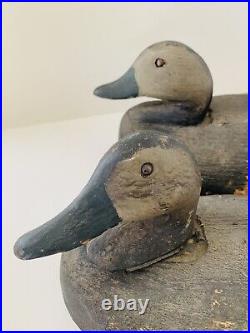 Antique Duck Decoys Set of 2 Original Paint Glass Eyes Possibly Gladwell