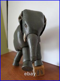 Antique Early 1900s Schoenhut Wood Humpy Dumpty Circus Glass Eyes Elephant Toy