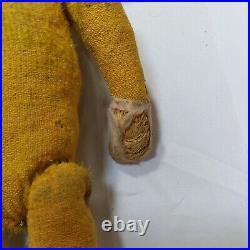 Antique Mohair Teddy Bear Glass Eyes Wood Wool Stuffed Wire Joint Attachment 12
