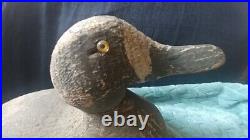 Antique Wood Duck Decoy With Glass Eyes