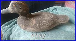 Antique Wood Duck Decoy With Glass Eyes