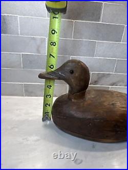 Antique Wooden Wood Duck Decoy Hand Carved Glass Eyes 15