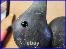 Antique wood carved decoy black glass eyes cape cod, Ma 16