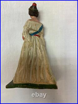 AntiqueEuropean Polychrome Wood Carving. Woman with Inset Glass Eyes 175.00