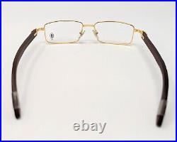 Authentic Designer Cartier Wood Frame Eye Glasses with Gold Trim France