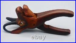 ° CHAMOIS antique figural carved wooden black forest Nut Cracker 1900 GLASS EYES