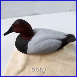 Canvasback Drake Hand Carved & Painted, Glass Eyes 15 1/2x 7x 7AWESOME DETAIL