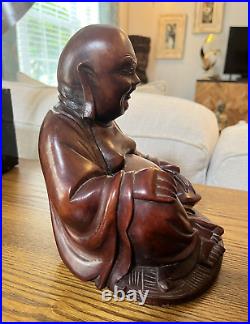 DUSTY OLD ANTIQUE GLASS EYES BUDDHA STATUE FIGURE vintage