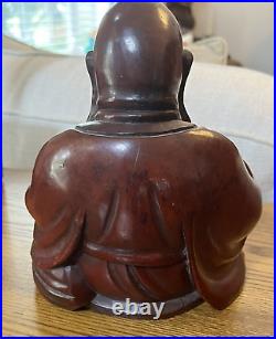 DUSTY OLD ANTIQUE GLASS EYES BUDDHA STATUE FIGURE vintage