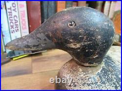 Early 1900 WOOD DUCK HUNTING Decoy BLUE BILL Glass Eyes WORKING WEIGHTED KEEL