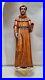Hand Carved Wood Saint Statue 48 Tall Glass Eyes Church Cathedral