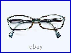 Jean Lafont Green Gold Brown Clear Wood Cat Eye Glasses France A013105 52 16 125