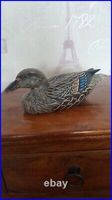 Lovely old Wood Decoy Duck Glass Eyes