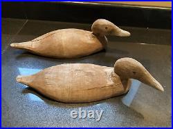 Primitive Antique Carved Wood Duck Decoy withGlass Eyes-Hunting Equip-Matched Pair