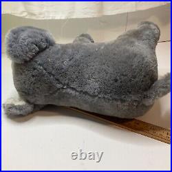 Rare Vintage Elephant Mohair Wood Wool Stuffing Toy Glass Eyes