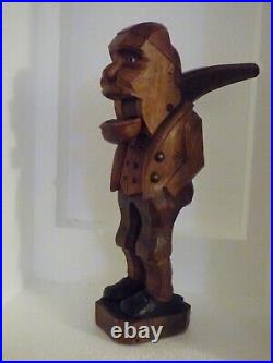 Rare figural carved wooden black forest Nut Cracker Glass Eyes ca. 1900 Miller