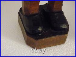 Rare figural carved wooden black forest Nut Cracker Glass Eyes ca. 1900 Miller