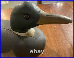 Rustic hand-carved Decorative Duck Decoy solid wood with glass eyes. Beautiful