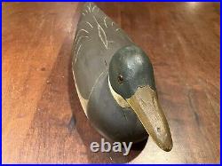 Rustic hand-carved Decorative Duck Decoy solid wood with glass eyes. Beautiful
