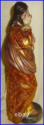 The ULTIMATE 17/18thC GILT WOOD POLYCHROMED figure of CHRIST-GLASS EYES- 10 3/4