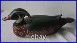 VTG WOOD DUCK MALE Hamrick Glass Eye Decoy 1982 Hand Carved & Painted SIGNED