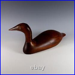 Vintage 1960s/1970s Duck Wood Carving Decoy Glass Eyes
