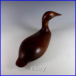Vintage 1960s/1970s Duck Wood Carving Decoy Glass Eyes