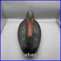 Vintage B. H. Sims Carved Black Wood Goose Swan Wooden Glass Eyes Realistic Shape