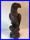 Vintage Hand Carved teak Oriental Hawk Falcon Eagle Statue Figure glass eyes