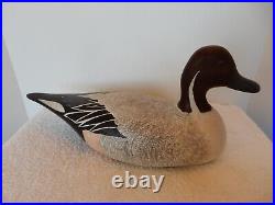 Vintage Pintail Decoy New Jersey Hollow Carved With Rattle Wood Glass Eyes