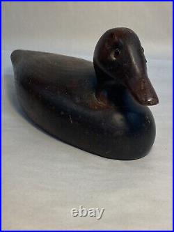 Vintage Signed George Soule Wood Duck Decoy Glass Eyes
