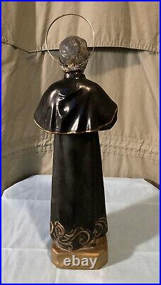Vintage St. John Bosco Statue WithGlass Eyes San Juan Bosco Estatua Made In Spain