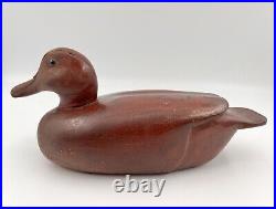 Vintage Wooden Northern Pintail Duck Wood Decoy Glass Eyes by Vernon 11.5 Long